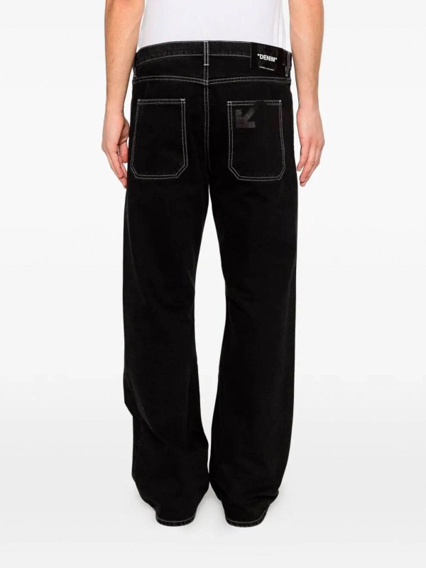 The Best Shops OFF-WHITE: straight leg jeans - `Half Arrow` Slim Relax Jeans