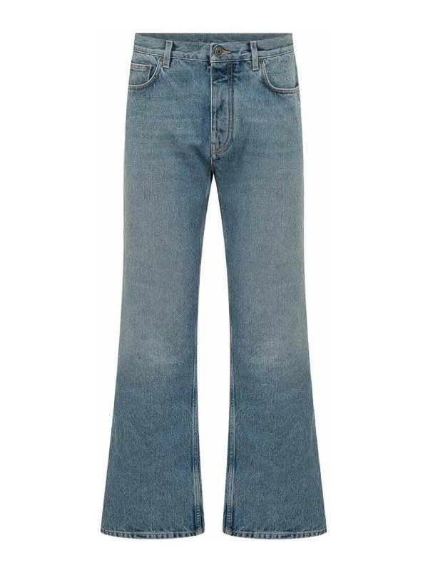 OFF-WHITE: straight leg jeans - `Half Arrow` Slim Relax Jeans