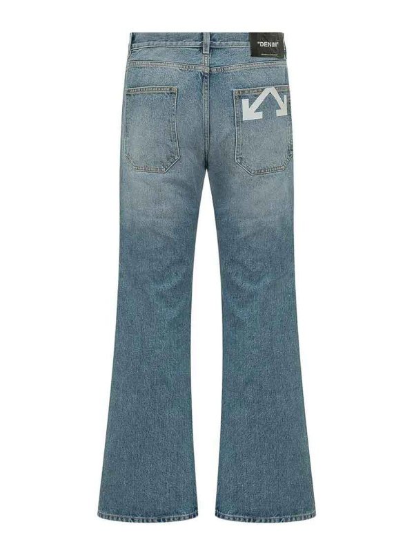 The Best Shops OFF-WHITE: straight leg jeans - `Half Arrow` Slim Relax Jeans