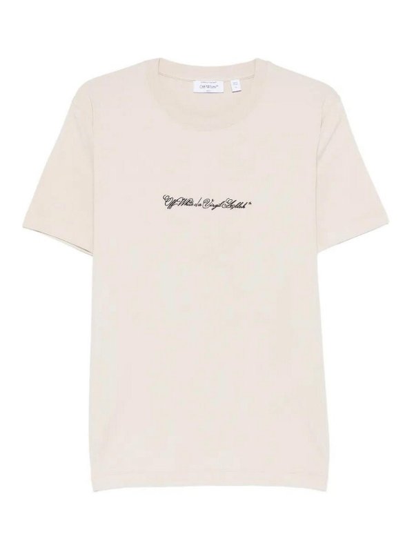 OFF-WHITE: Camisetas - Camiseta - Marrón Topo