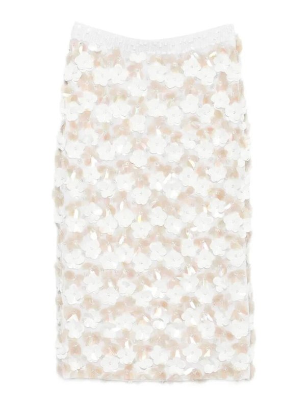 P.A.R.O.S.H.: Faldas media pierna y semilargas - Falda Semilarga - Blanco