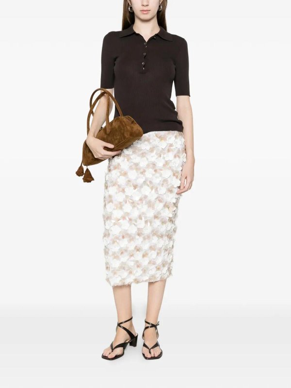 P.A.R.O.S.H.: Faldas media pierna y semilargas online - Falda Semilarga - Blanco