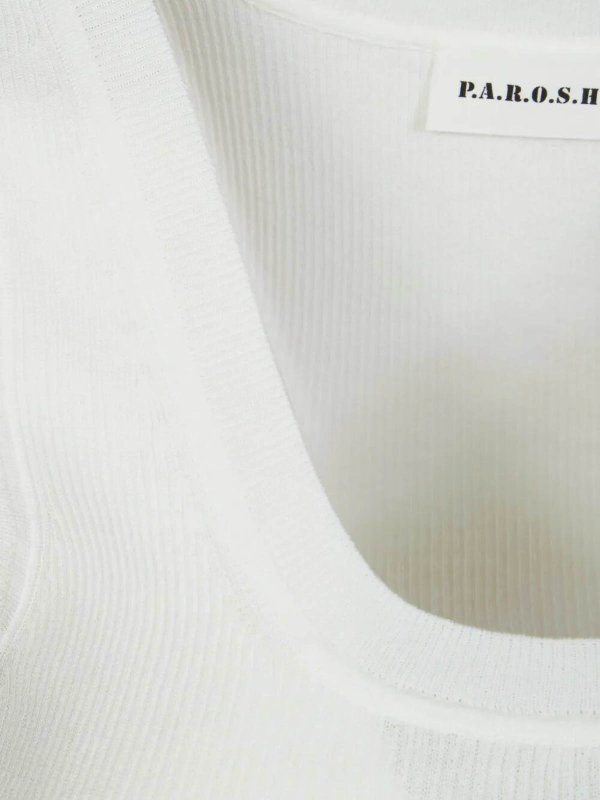 P.A.R.O.S.H.: Strickpullover mit Rundhalsausschnitt online - Rundhalspullover - Weiß