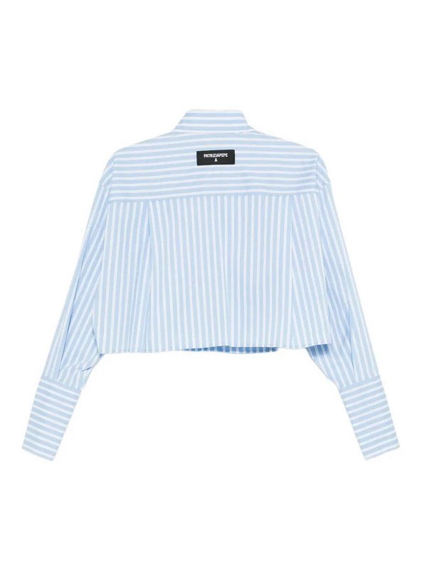 PATRIZIA PEPE: shirts online - Striped Cropped Shirt