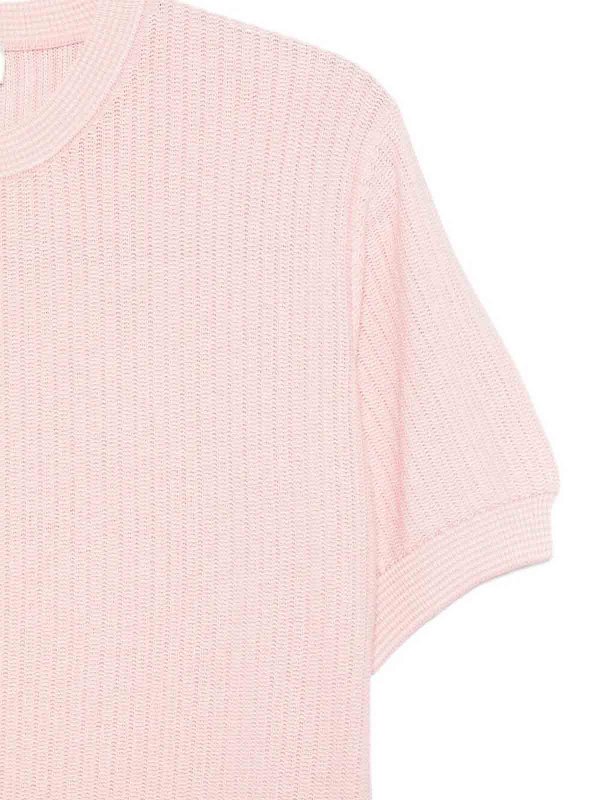 The Best Shops PIACENZA 1733: Strickpullover mit Rundhalsausschnitt - Rundhalspullover - Hellrosa