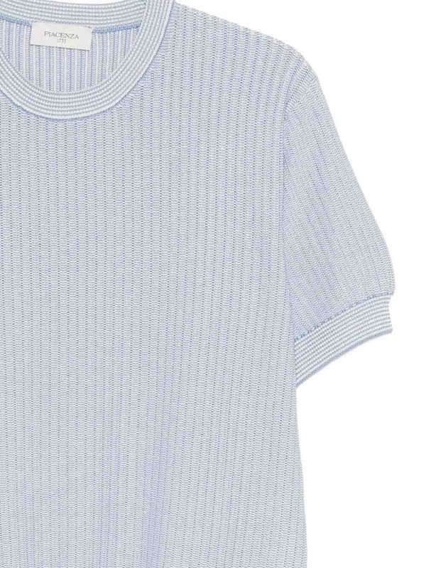 The Best Shops PIACENZA 1733: crew necks - Short Sleeve Crew-Neck Sweater