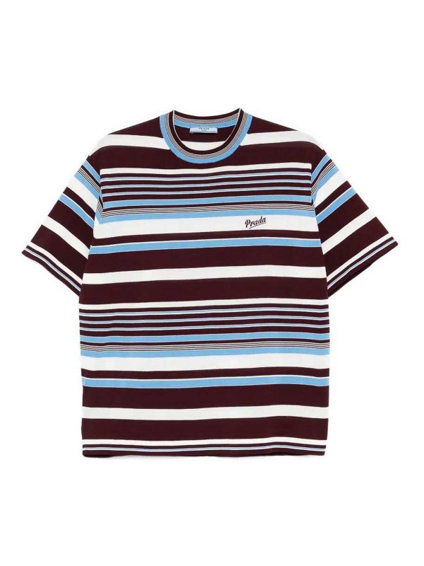PRADA: crew necks - Striped Round Neck