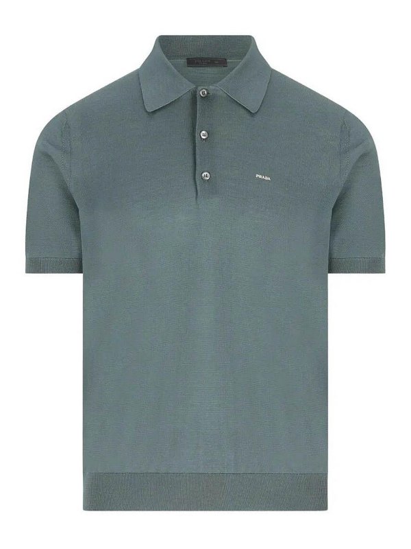 PRADA: polo shirts - Superfine Wool Polo Shirt