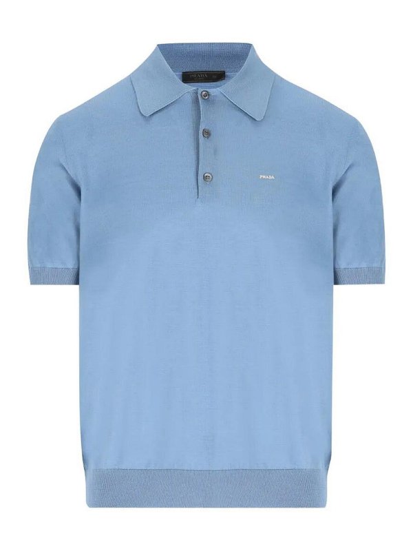 PRADA: polo shirts - Superfine Wool Polo Shirt