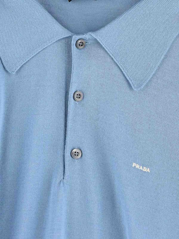 The Best Shops PRADA: polo shirts - Superfine Wool Polo Shirt