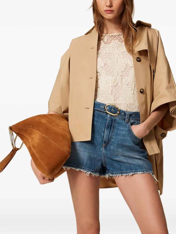 The Best Shops TWINSET: トラウザーショーツ - ショートパンツ - ライトウォッシュ