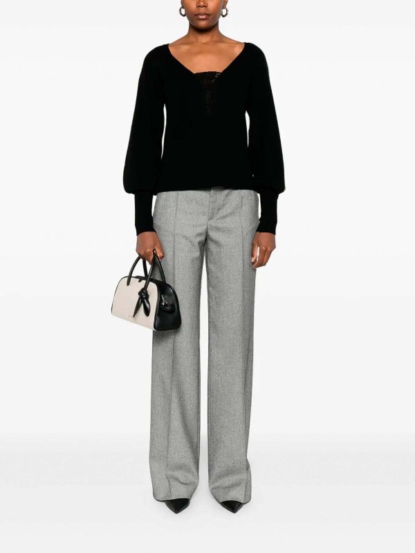 TWINSET: Strickpullover mit Rundhalsausschnitt online - Rundhalspullover - Schwarz