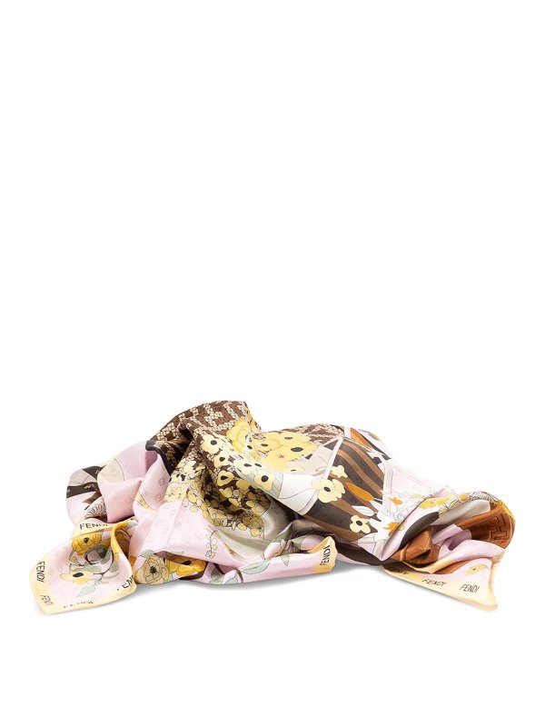 FENDI: Stoles & Shawls - ` Gardening` Print Foulard