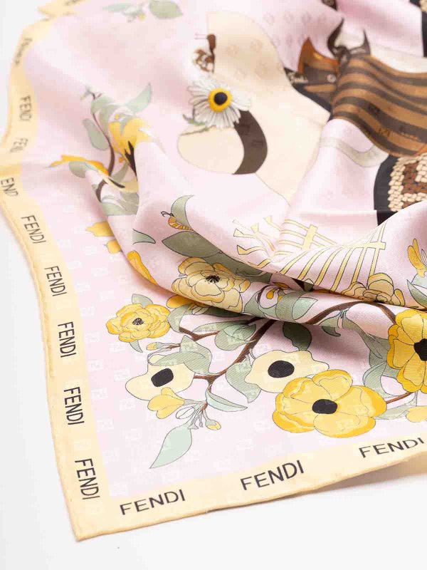 The Best Shops FENDI: Stoles & Shawls - ` Gardening` Print Foulard