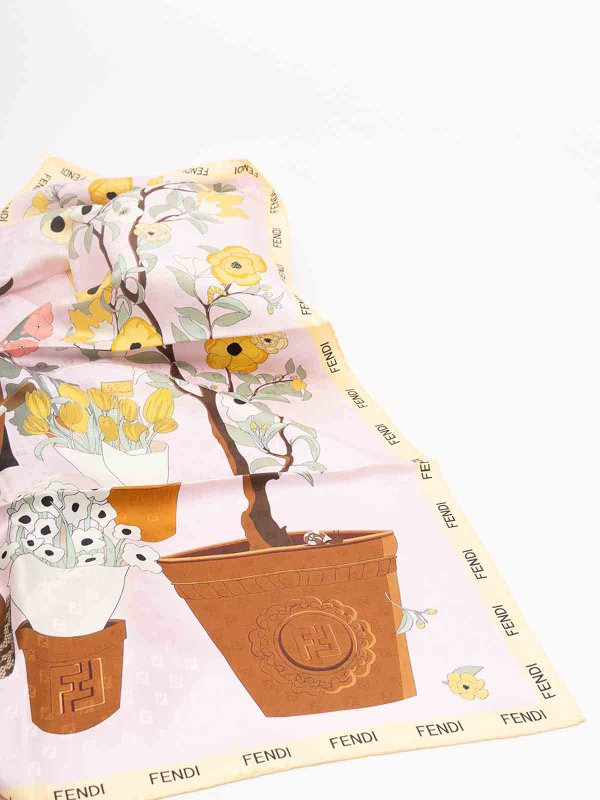 ` Gardening` Print Foulard shop online: FENDI
