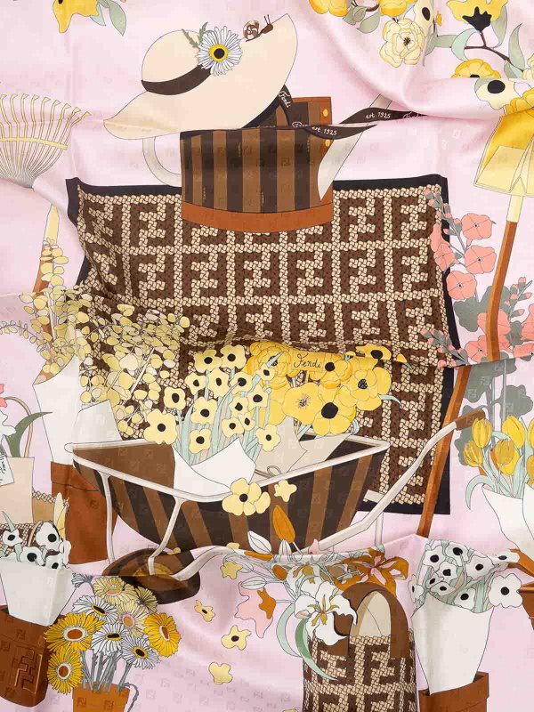 FENDI buy online ` Gardening` Print Foulard