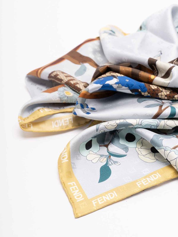 FENDI: Stoles & Shawls online - ` Gardening` Print Foulard