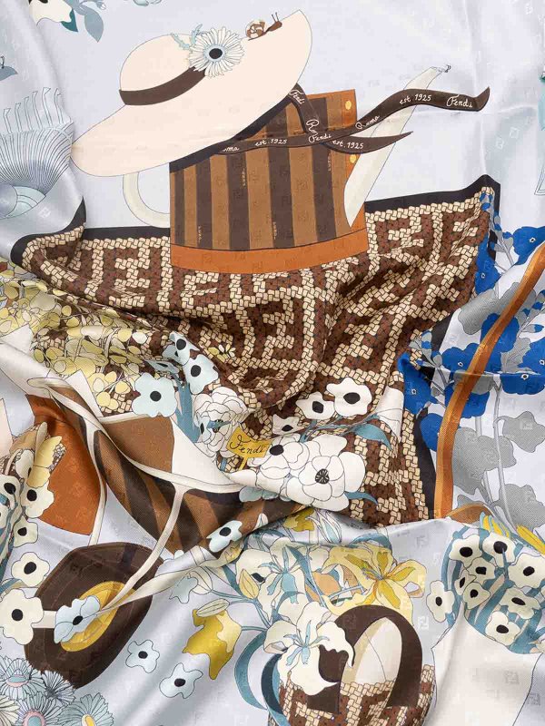 ` Gardening` Print Foulard shop online: FENDI