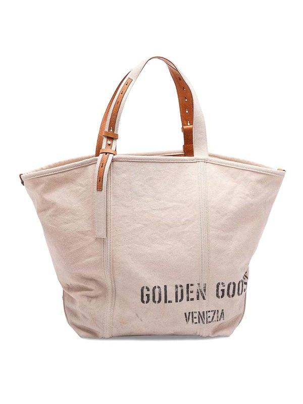GOLDEN GOOSE: totes bags - `247 Ew` Canvas Shopping Bag