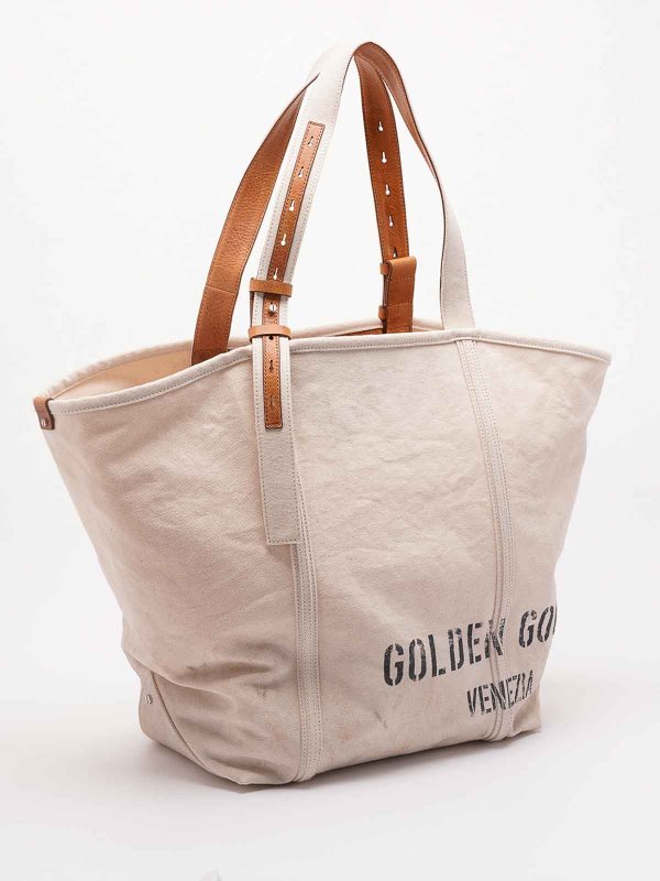 The Best Shops GOLDEN GOOSE: totes bags - `247 Ew` Canvas Shopping Bag