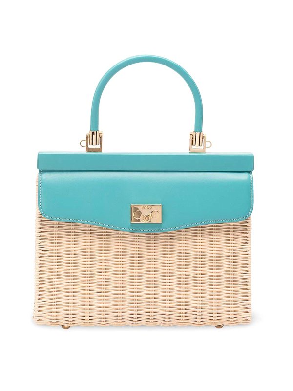 RODO: totes bags - Wicker And Leather Medium Handbag