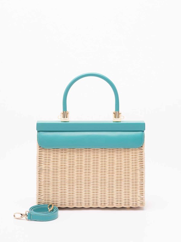 RODO: totes bags online - Wicker And Leather Medium Handbag