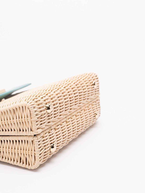 RODO buy online Wicker And Leather Medium Handbag