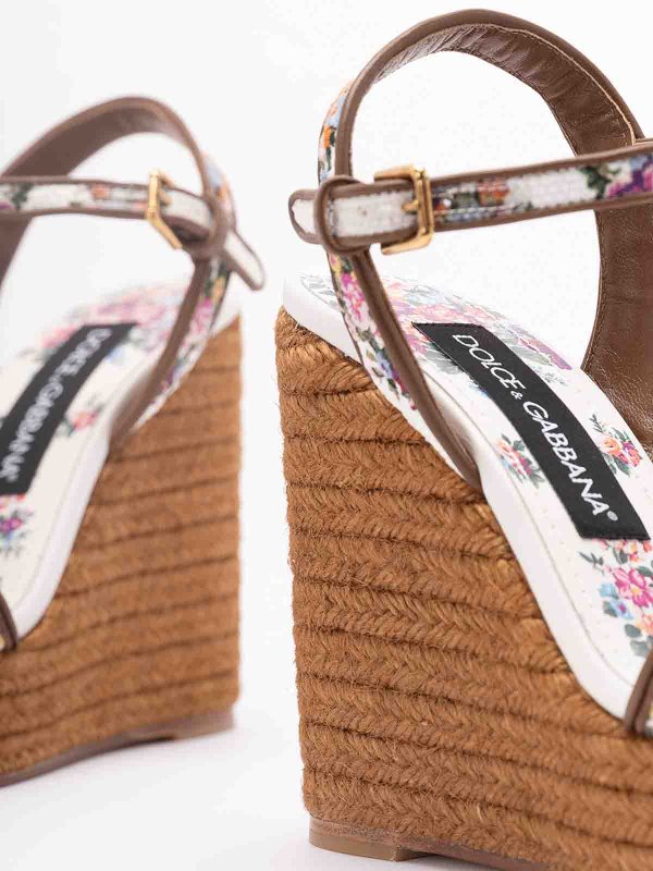 The Best Shops DOLCE & GABBANA: Wedge Sandals With Majolica Embroidery