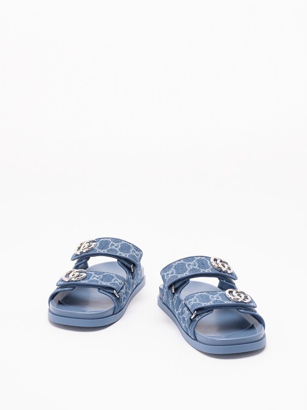 GUCCI: sandals online - `Marmont` Denim Slides With `Gg`