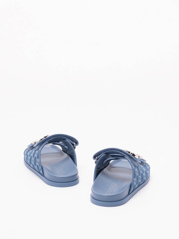 The Best Shops GUCCI: sandals - `Marmont` Denim Slides With `Gg`