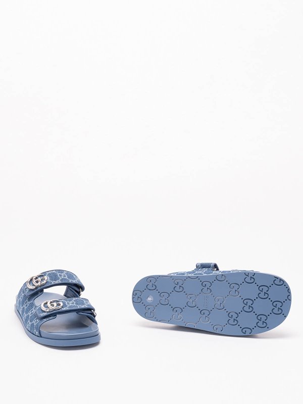 `Marmont` Denim Slides With `Gg` shop online: GUCCI