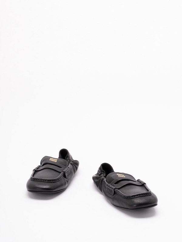 MIU MIU: Loafers & Slippers online - Ruches Nappa Leather Loafers