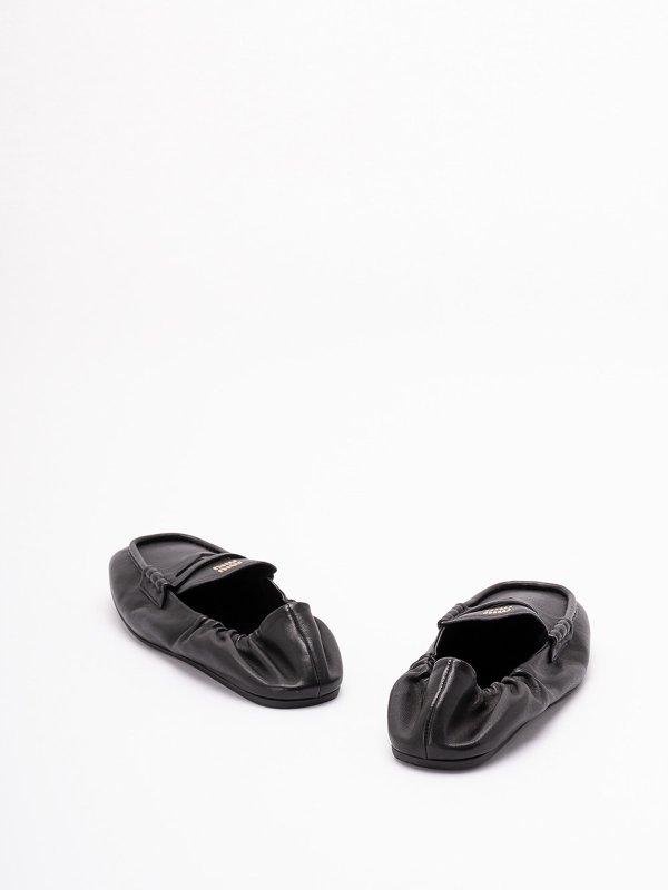 The Best Shops MIU MIU: Loafers & Slippers - Ruches Nappa Leather Loafers