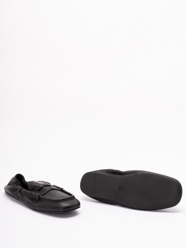 Ruches Nappa Leather Loafers shop online: MIU MIU