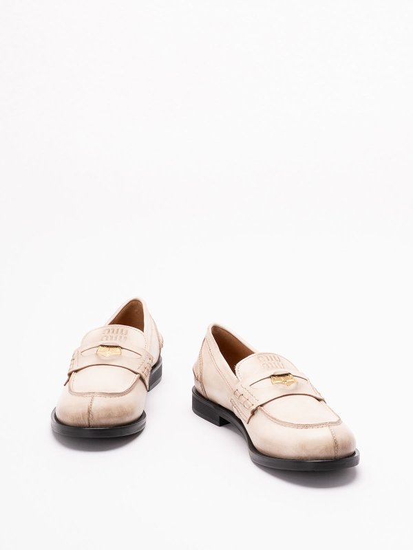MIU MIU: Loafers & Slippers online - Leather `Penny` Loafers