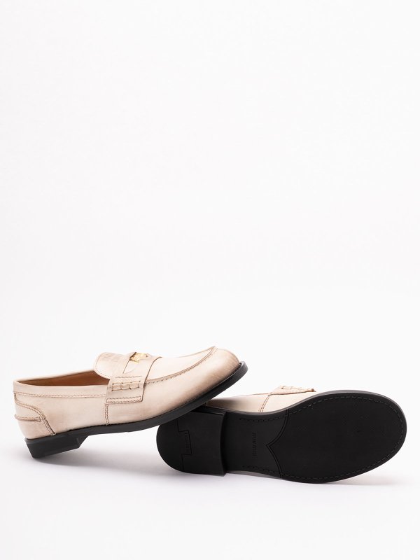Leather `Penny` Loafers shop online: MIU MIU