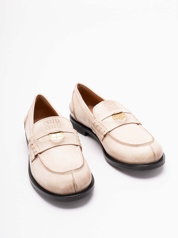MIU MIU buy online Leather `Penny` Loafers