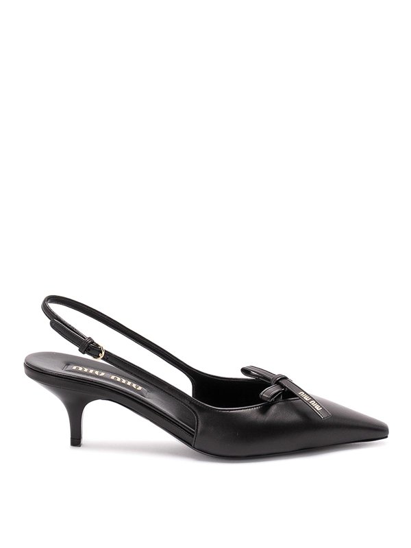 MIU MIU: court shoes - Leather Sling-Back Pumps