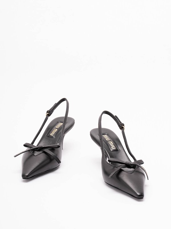MIU MIU: court shoes online - Leather Sling-Back Pumps