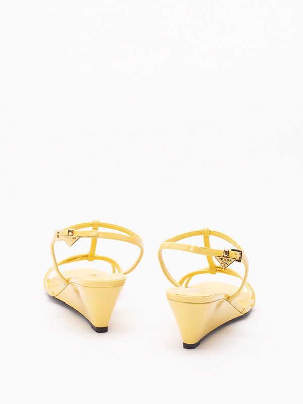 The Best Shops PRADA: sandals - Patent Leather Wedge Sandals