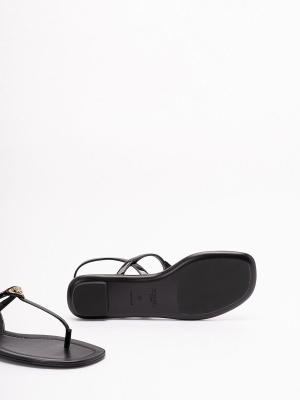 Patent Leather Flat Sandals shop online: PRADA