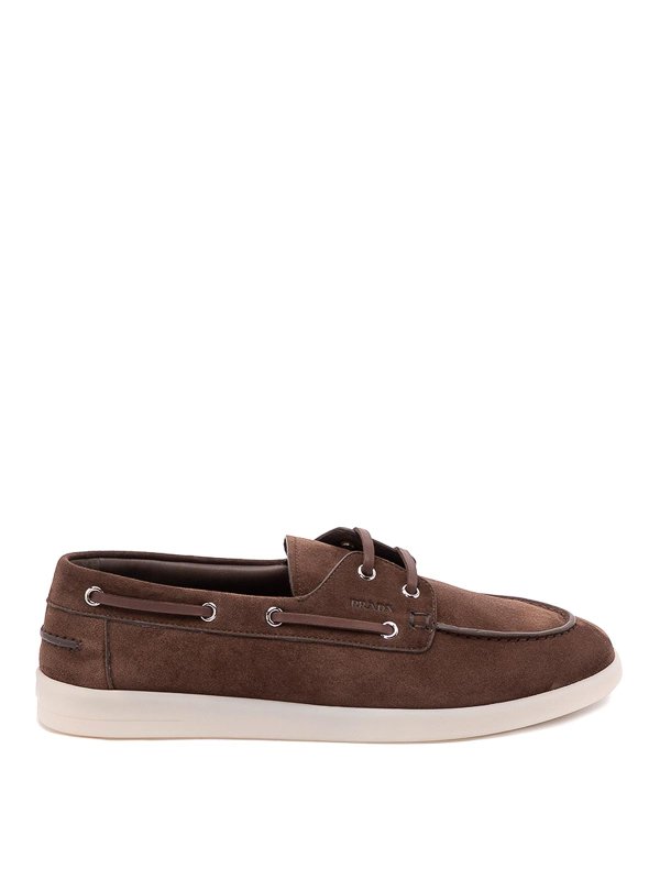 PRADA: Loafers & Slippers - Suede Boat Shoes
