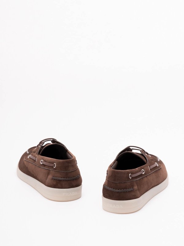 The Best Shops PRADA: Loafers & Slippers - Suede Boat Shoes