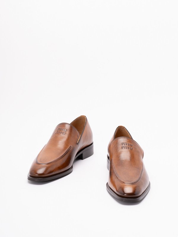 MIU MIU: Loafers & Slippers online - Leather Loafers
