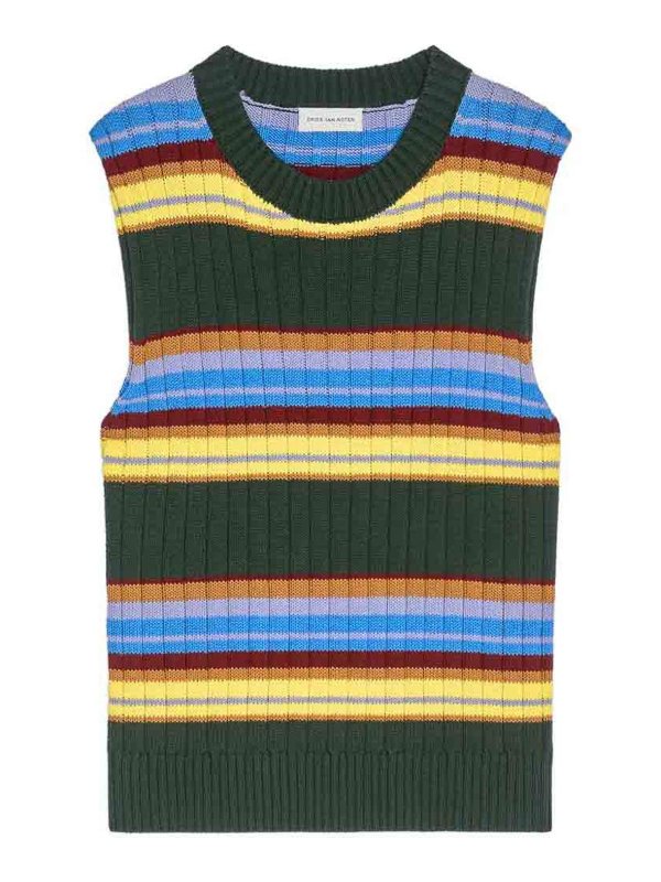 DRIES VAN NOTEN: Pull col rond - Pull Col Rond - Vert