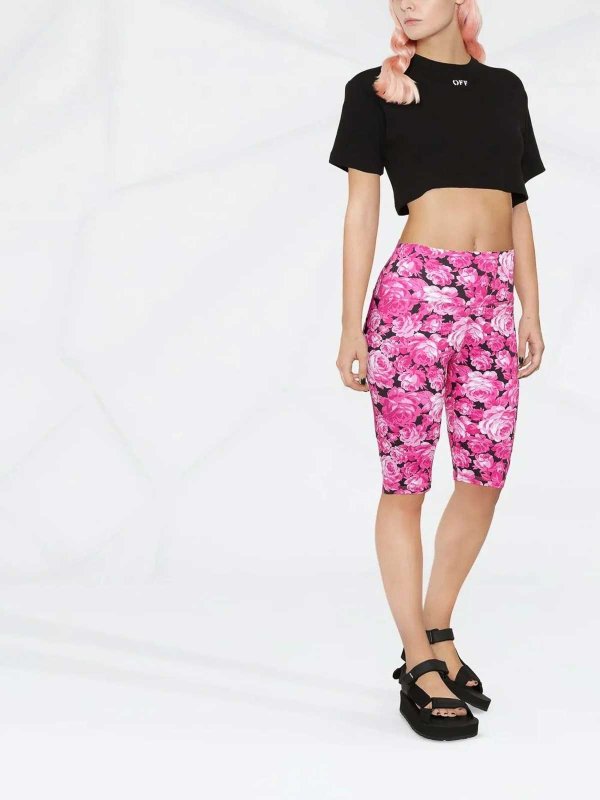 m.s.g.m.: Trousers Shorts online - Radler-Shorts In Camuflage Print In Pink