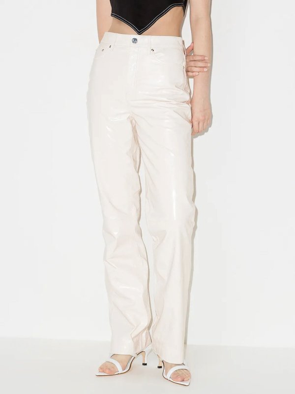 REMAIN Birger Christensen: Pantalons en cuir online - Pantalons En Cuir - Blanc