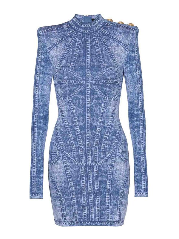 Balmain: Robes courtes - Robe Courte - Bleu