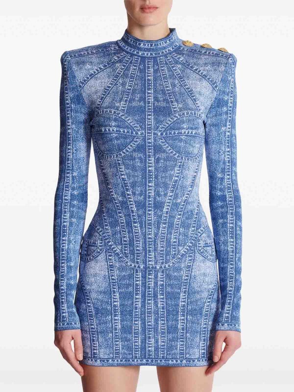 Balmain buy online Robe Courte - Bleu