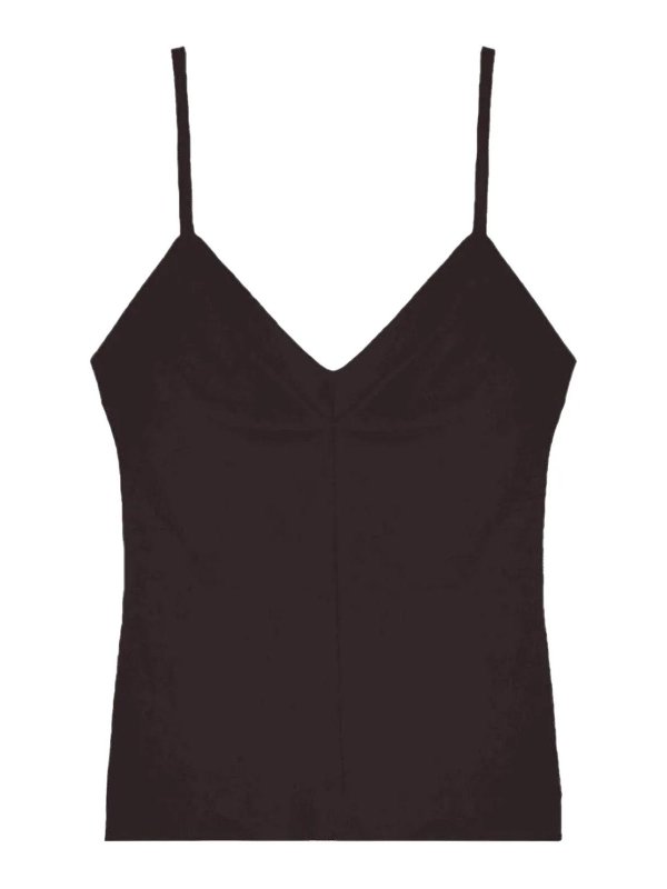 JIL SANDER: Tops y camisetas sin mangas - Top - Marrón